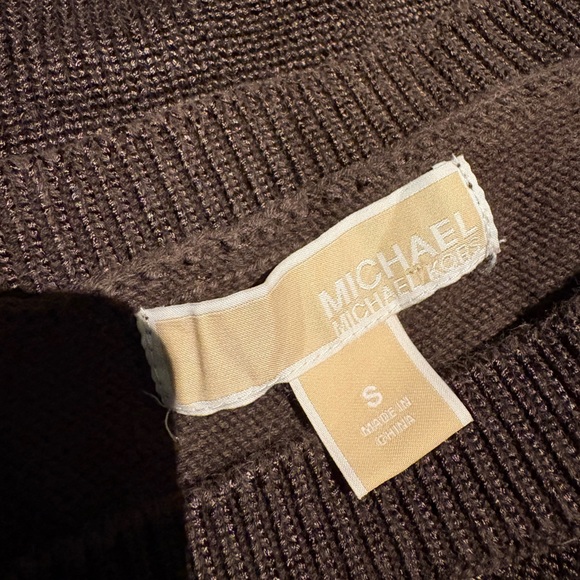 MICHAEL Michael Kors One Shoulder Dark Brown Sweater - Picture 5 of 6